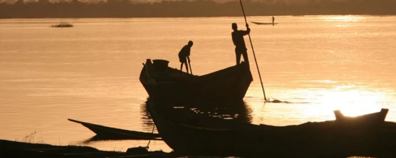 Two people in a boat